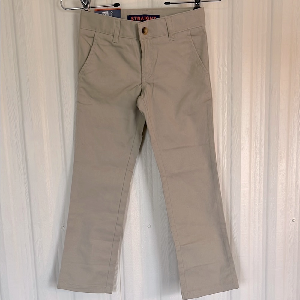 FRENCH TOAST Kids Khaki Straight-Leg Pants Adjustable Waist Size 7 Slim
